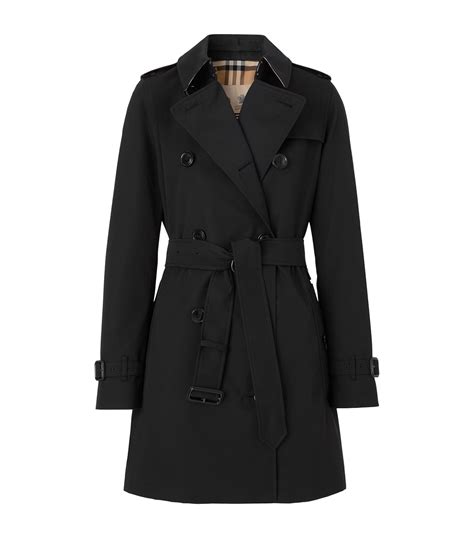 Short Kensington Heritage Trench Coat in Black 